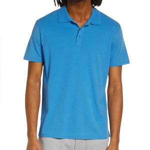 NEW ATM Anthony Thomas Melillo Cotton Classic Polo Shirt Blue Size M